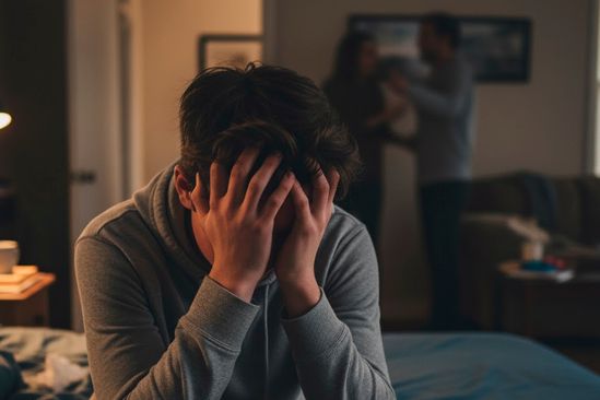 Подросток переживает из-за конфликта родителей